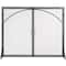 39" Black Metal Minimalistic Single Panel Fireplace Screen